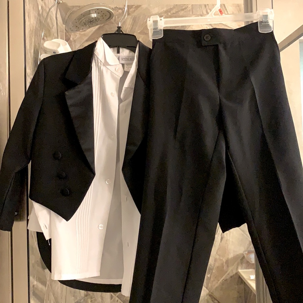 Boys Black Tuxedo with white shirt